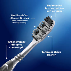 Oral B Cavity Defense 123 Black Manual Toothbrush for adults with charcoal extract- Medium (Pack of 4) - Manual Toothbrushes from Oral-B - Shop in Sri Lanka at Arcade.lk