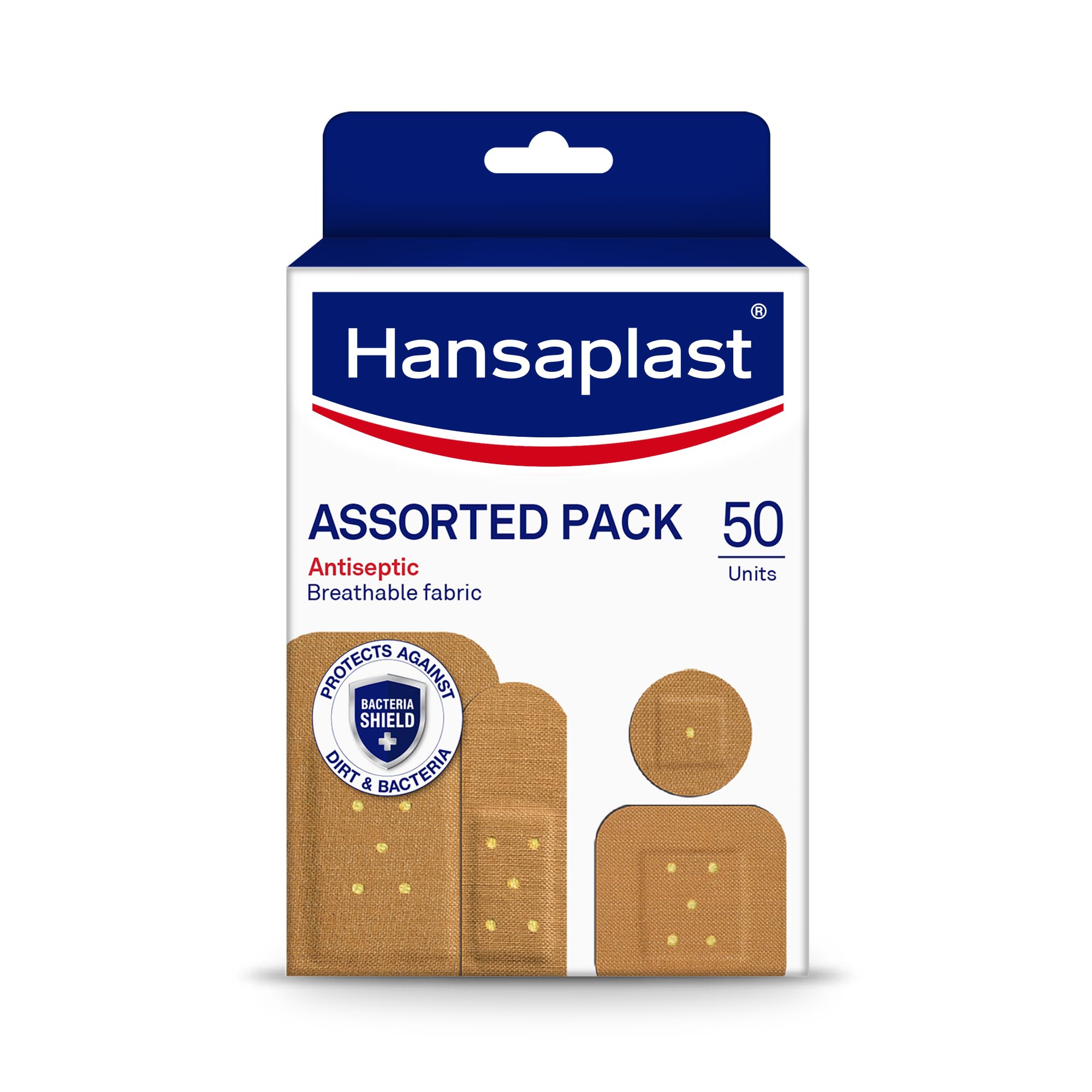 Hansaplast Antiseptic Plasters in Various Shapes & Sizes | Pack of 50 Units | First Aid kit | Breathable fabric | Home Essential Kit | Antiseptic Wound Pad - Drugstore from Hansaplast - Shop in Sri Lanka at Arcade.lk