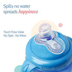 LuvLap Hippo Spout Sipper, 225ml, Anti-Spill Sippy Cup with Soft Silicone Spout BPA Free, Dual Handle, Lightweight & Easy Grip, 1 Year+ (Blue)
