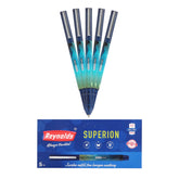 Reynolds SUPERION | 5 PENS PREMIUM POUCH - BLUE | Ball Point Pen Set With Comfortable Grip | Pens For Writing | School and Office Stationery | Pens For Students | 0.7 mm Tip Size - Office Product from Reynolds - Shop in Sri Lanka at Arcade.lk