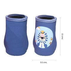 THE LITTLE LOOKERS Cute Animated Patterned Soft Stretchable Baby Bottle Cover I Baby Feeding Bottle Cover for 125ml, 150ml to 240ml (Blue, Pack of 1)