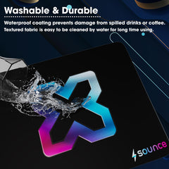 Sounce Ergonomic Mouse Pad, Non-Slip, Anti-Skid, Waterproof, Splash-Proof Precision Tracking, Durable, Suitable for Gaming, Computer, Laptop, Home & Office (9.8 X 8.2 Inch Black)