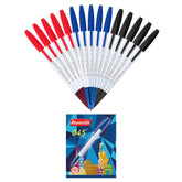 Reynolds 045 PACK OF 15 PENS (POUCH) - 5 BLUE. 5 BLACK, 5 RED | Ball Point Pen Set With Comfortable Grip | 0.7mm Tip Size - Office Product from Reynolds - Shop in Sri Lanka at Arcade.lk