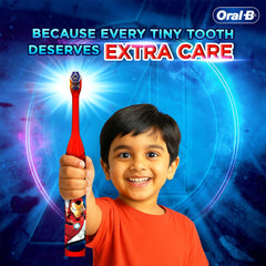 Oral-B Kids Iron Man Battery Electric Toothbrush, 90 Day Battery, IPX7 Water Resistant, Soft Bristles, Removes 100% More Plaque, 3+ Years