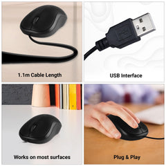 ZEBRONICS Zeb-Comfort Wired 3-Button 1000 DPI Optical Sensor Plug & Play USB Mouse - Mice from ZEBRONICS - Shop in Sri Lanka at Arcade.lk