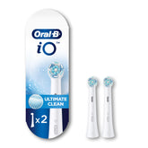 Oral B ORIGINAL iO Electric Toothbrush Ultimate Clean White Replacement Brush Heads, Tuft-in-Tuft Bristle Technology, Pack of 2 Refills, For professional cleaning and gum health