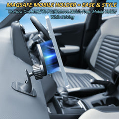 Blackstar Air-Safe Dash : MagSafe Compatible Magnetic Mobile Phone Holder for Car Dashboard with 540° Angle Rotation and Strong Magnetic Power -Car Phone Mount Stand- Compatible with All Mobile