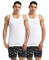 Jockey 8820 Men's Super Combed Cotton Round Neck Slim Fit Sleeveless Vest with Extended Length for Easy Tuck (Pack of 2)