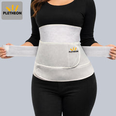 PLETHEON 3 In 1 Postpartum Belly Band Post Pregnancy Abdominal Belt For Women After Birth Belly/Waist/Pelvis Wrap Postnatal Shapewear, (Fit from 30 Inch to 46 Inches of waist) (White)
