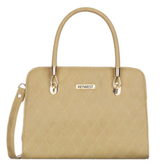 Keywest Women's Diamond Satchel Tote Handbag for Women | Ladies purse | Stylish Shoulder Bag | Gift For Woman | Beige