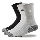 Supersox Men Socks Full Calf Length All Purpose Compression Cushion Socks|Thick Towel Pure Cotton|Combo Pack 3 (Solid Color 4), Black,White,Grey - Apparel from Supersox - Shop in Sri Lanka at Arcade.lk