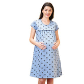 AV2 Women's Cotton All Over Print Midi Maternity Feeding Nighty