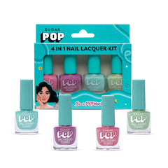 SUGAR POP 4 in 1 Nail Lacquer Kit | Chip-resistant formula & Glossy Flinsh | Nail Polish Set - 04 Pastel Paradise