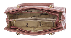 Keywest Women's Diamond Satchel Tote Handbag for Women | Ladies purse | Stylish Shoulder Bag | Gift For Woman | Light Pink