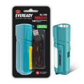 Eveready Pocketlite DL100, Rechargeable 1W LED Torch Cum Emergency 2W Sidelight, Type-B/Micro-USB Fast Charging, Overcharge & Deep Discharge Protection, Powered by Li-Ion Battery