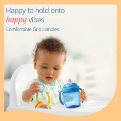 LuvLap Hippo Spout Sipper, 225ml, Anti-Spill Sippy Cup with Soft Silicone Spout BPA Free, Dual Handle, Lightweight & Easy Grip, 1 Year+ (Blue)