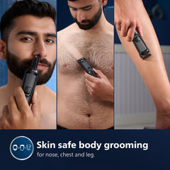 Philips 9 in1 Men's Trimmer MG3710/65 | Self Sharpening Blades | Single Stroke Grooming I 9 in1 Face, Nose and Body | Powerful motor | No Oil Needed I 60 min runtime