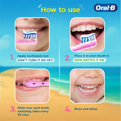 Oral-B Kids Moana Battery Electric Toothbrush, 90 Day Battery, 2 Year Warranty by Oral-B, IPX7 Water Resistant, Soft Bristles, Removes 100% More Plaque, 3+ Years