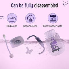 LuvLap Baby Bite Resistant Soft Silicone Straw Sipper Cup with Handle, with Weighted Straw, Sippy Cup with Anti Spill Lock, BPA Free, 6m+, 300 ml, Purple