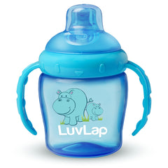 LuvLap Hippo Spout Sipper, 225ml, Anti-Spill Sippy Cup with Soft Silicone Spout BPA Free, Dual Handle, Lightweight & Easy Grip, 1 Year+ (Blue)