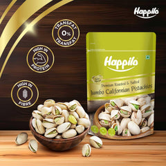 Happilo Premium California Roasted & Salted Pistachios 200 g | Pista Dry Fruit | Tasty & Healthy | High in Protein & Dietary Fiber | Gluten Free & Low Calorie Nuts
