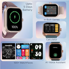 Titan Fastrack Limitless FS2+ Smart Watch, 2.01" UltraVU Display, Functional Crown, SingleSync BT Calling, 110+ Sports Modes, 200+ Smartwatch Faces, Upto 7 Day Battery, AI Voice Assistant (Black)