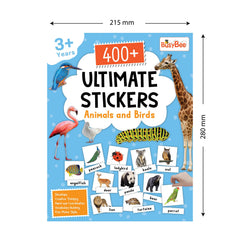 400+ Ultimate Stickers Book - Animals and Birds for 3+ Years Kids
