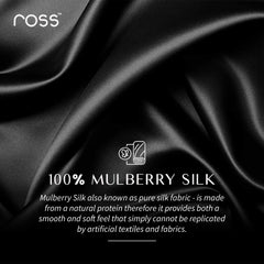 Ross 100% Mulberry Silk Sleep Mask Eye Mask, Super Smooth for Blind Fold (Black)