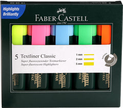 Check price of Faber-Castell Fine Textliner Highlighters - Pack of 5 in Sri Lanka | Arcade.lk