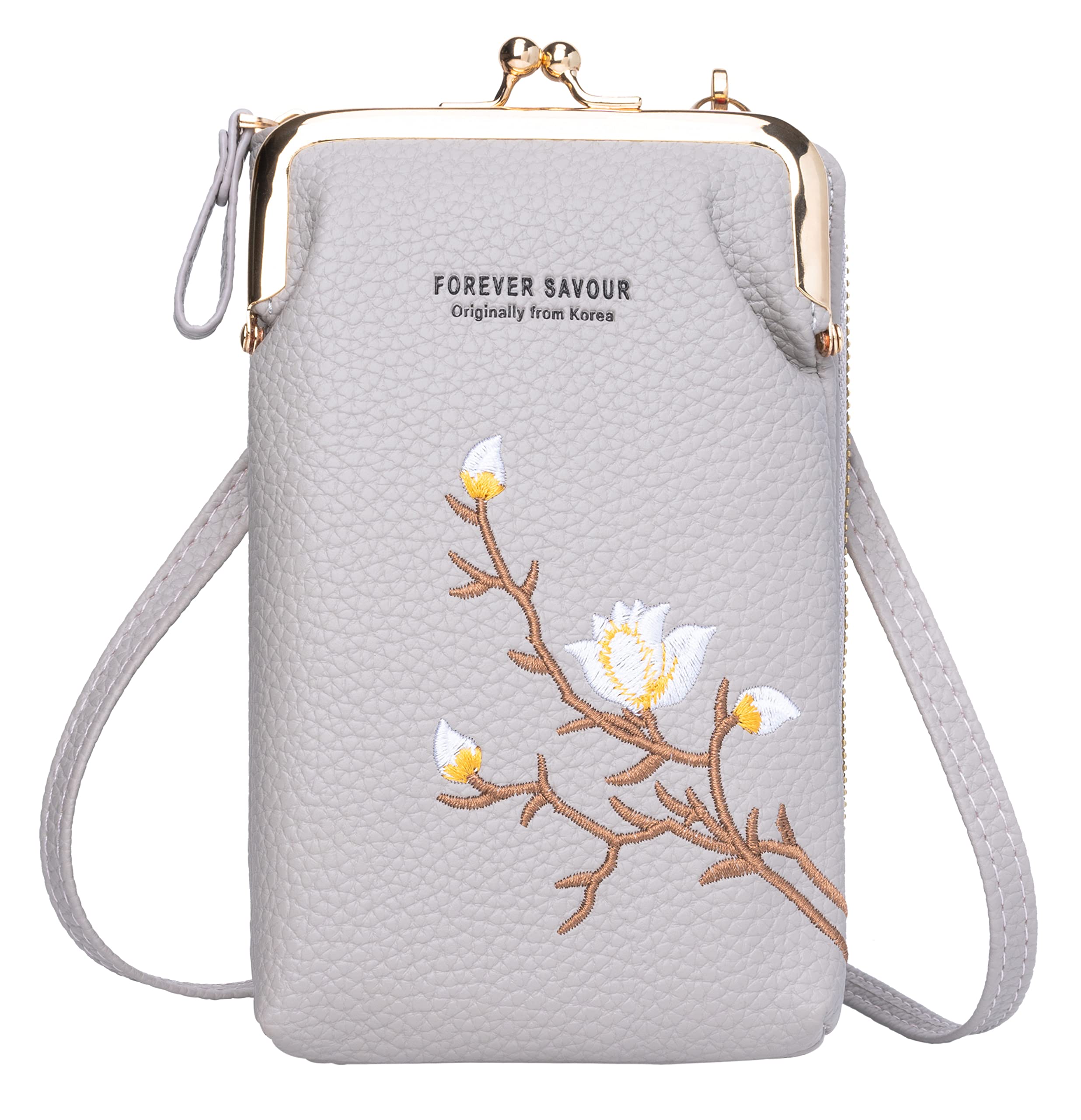 INOVERA Pu Women's Cell Phone Cash Card Holder Cross-Body Sling Bag Mobile Pouch (Grey) - Shoes from INOVERA (LABEL) - Shop in Sri Lanka at Arcade.lk