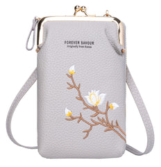 INOVERA Pu Women's Cell Phone Cash Card Holder Cross-Body Sling Bag Mobile Pouch (Grey) - Shoes from INOVERA (LABEL) - Shop in Sri Lanka at Arcade.lk