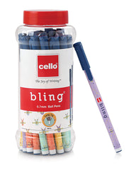 Cello Bling Pastel Ball Pen | Blue Ball Pen | Jar of 25 Units | Best Ball Pens for Smooth Writing | Ball Point Pen Set | Best pens for Exam - Office Product from Cello - Shop in Sri Lanka at Arcade.lk