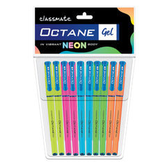 Classmate Octane Neon- Blue Gel Pens (Pack of 10)|Smooth Writing Pens|Water-Proof Ink for Smudge-Free writing|Attractive Neon Body Colours - Office Product from Classmate - Shop in Sri Lanka at Arcade.lk