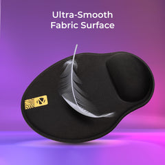 ZEBRONICS MSP-X5 Mouse Pad, Ultra-Smooth Fabric Surface + Memory Foam Wrist Rest, Speed and Precision Optimised for All Mouse Sensors, Anti Slip Rubber Base, Surface of 211 x 240 mm