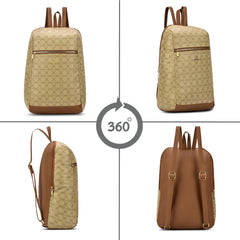 Lavie Women's Mono Cobie Monogram Print Fashion Backpack for Women | Fashion Backpack for Work | Ladies purse | Stylish Shoulder Bag | Gift for Women