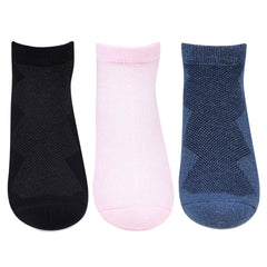 Hush Puppies Cotton Women Core Low Cut Ankle Socks, Multicolour, Free Size Uk(Brohpg-06-Po3)