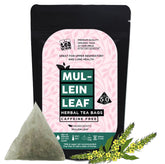 The Tea Trove Herbal Mullein Lung Detox - 50 Pyramid Tea Bags in Resealable Pouch - Caffeine Free Leaf | 50 Gram