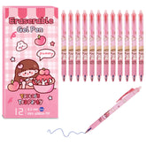 Toyshine 12 Pc Dessert Party Theme Stylish Retractable 0.5mm Erasable Gel Pen, Blue Ink | Smooth Writing | Refillable Gel Pen | Kawaii Stationery for Kids Birthday Party Return Gift