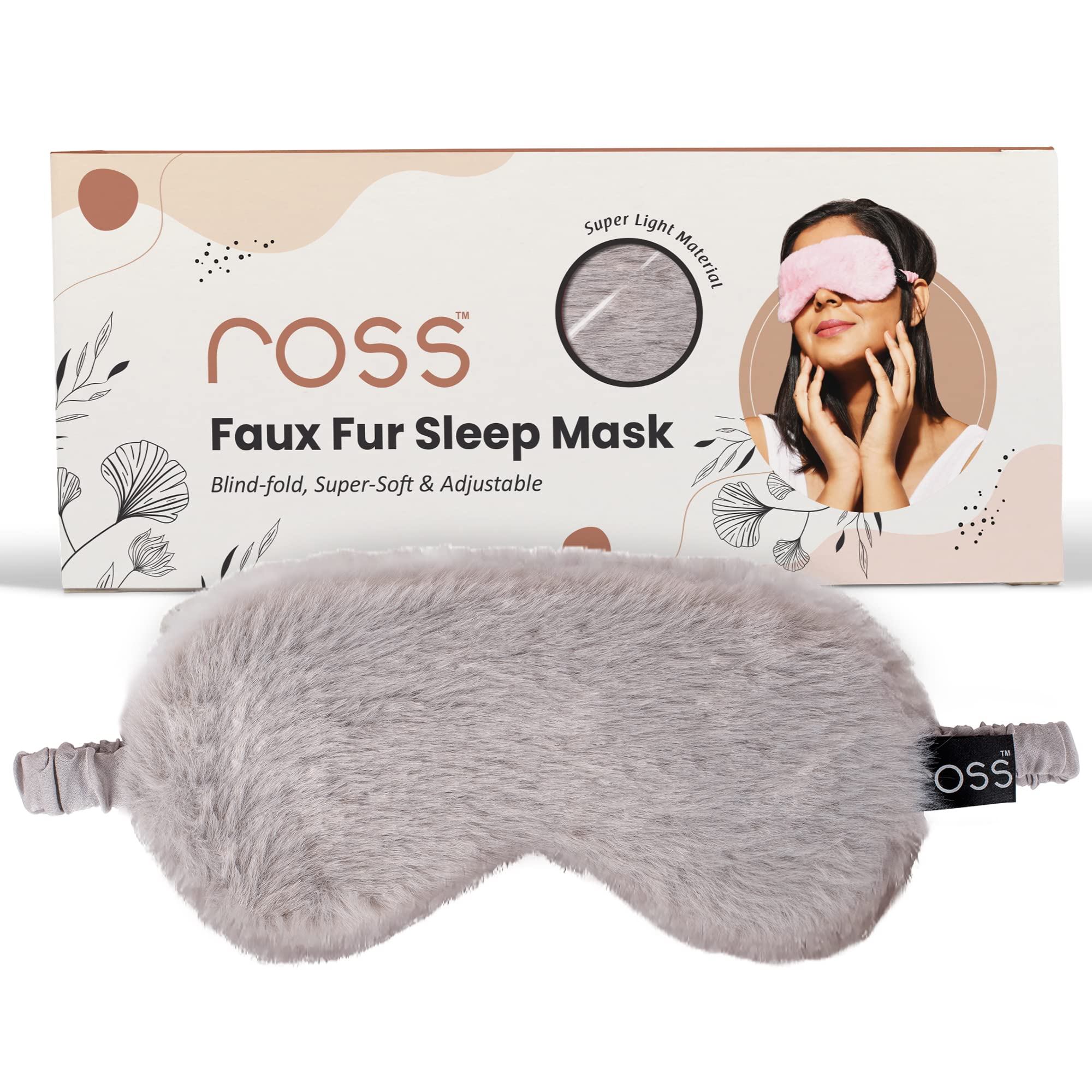 Ross 100% Mulberry Silk Faux Fur Sleep Mask Eye Mask, Super Smooth for Blind Fold (Grey - Fur) - Drugstore from Ross - Shop in Sri Lanka at Arcade.lk