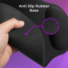 ZEBRONICS MSP-X5 Mouse Pad, Ultra-Smooth Fabric Surface + Memory Foam Wrist Rest, Speed and Precision Optimised for All Mouse Sensors, Anti Slip Rubber Base, Surface of 211 x 240 mm