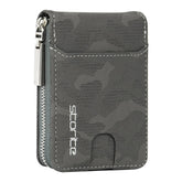 Storite PU Leather 9 Slot Vertical Credit Debit Card Holder Money Wallet Zipper Coin Purse for Men Women - (11.5 X 8 X 2Cm -Camouflage Grey)