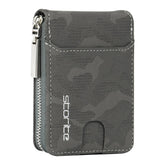 Storite PU Leather 9 Slot Vertical Card Holder Wallet, Camouflage Grey