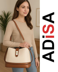 ADISA Women's Girls Bucket Cross Body Bag with Sling (SL5139-Off White)