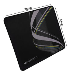ZEBRONICS MSP-X2 Mouse Pad, Smooth Micro Fiber Cloth with Stitched Edges, 260 x 210 x 2 mm, Anti Slip Rubber Base, for Gaming, Home and Office | for All Mouse Sensors