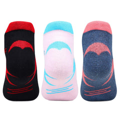 Hush Puppies Cotton Women Core Low Cut Ankle Socks, Multicolour, Free Size Uk(Brohpg-06-Po3)