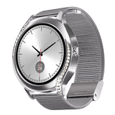 boAt Enigma Gem Women's Luxury Smart Watch w/ 1.19” (3.02cm) AMOLED Display, Emergency SOS Live Location Sharing, Watch Face Studio, QR Tray, BT Calling, 700+ Active Mode, HR & SpO2 (Metallic Silver)