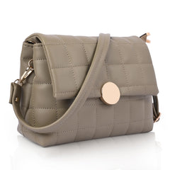 ADISA Women's Girls Quilted Cross Body Sling Bag with Height Adjustable Belt (SL5144) (Olive)