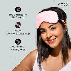 Ross 100% Mulberry Silk Faux Fur Sleep Mask Eye Mask, Super Smooth for Blind Fold (Pink - Fur) - Drugstore from Ross - Shop in Sri Lanka at Arcade.lk