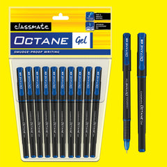 Classmate Octane- Blue Gel Pens (Pack of 10)|Smooth Writing Pens|Water-Proof Ink for Smudge-Free writing|Preferred by Students for Exam & Class Notes|Study at Home Essentials - Office Product from Classmate - Shop in Sri Lanka at Arcade.lk
