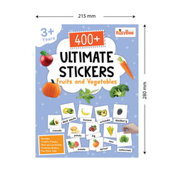 Pegasus 400+ Ultimate Stickers Book for Children - Fruits and Vegetables for 3+ Years Kids | Stickers for Classroom Activity